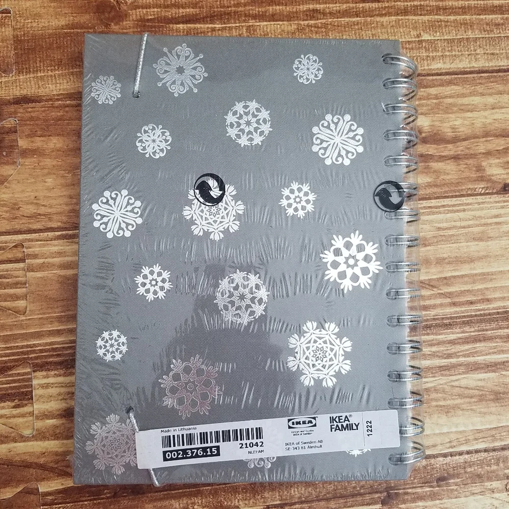 IKEA Snowflake Journal & Wood Pencil Sticky Note Set Pack Bundle Blue Gray